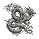 Elemental Dragon samurai tattoo design idea