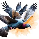 three doves flying together tattoo design idea