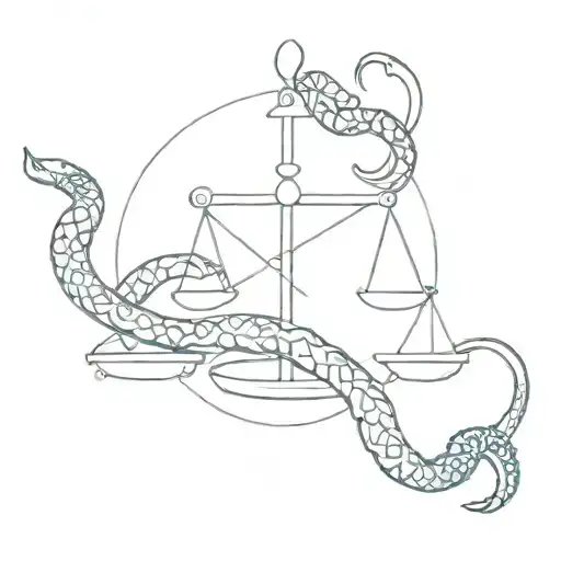 Libra and snake tattoo design idea