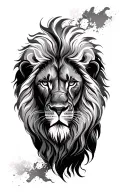 Male lion face tattoo design idea