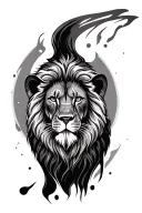 Male lion face tattoo design idea