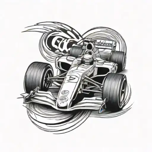 formula 1 car racing tattoo design idea