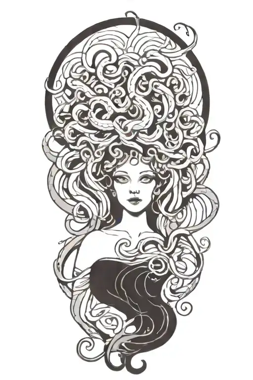 gorgeous medusa head tattoo design idea