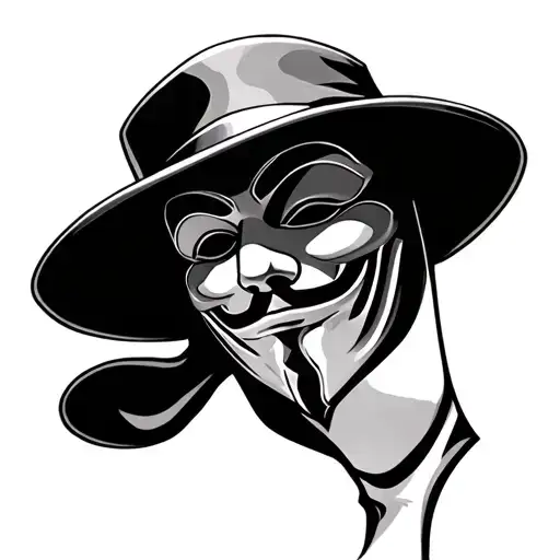 Anonymous Mask tattoo design idea