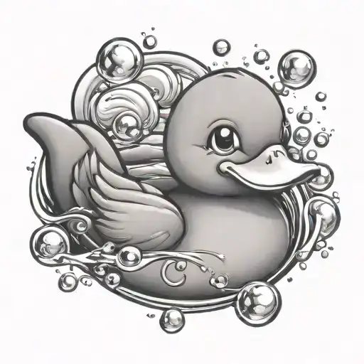 bubble ducky tattoo design idea