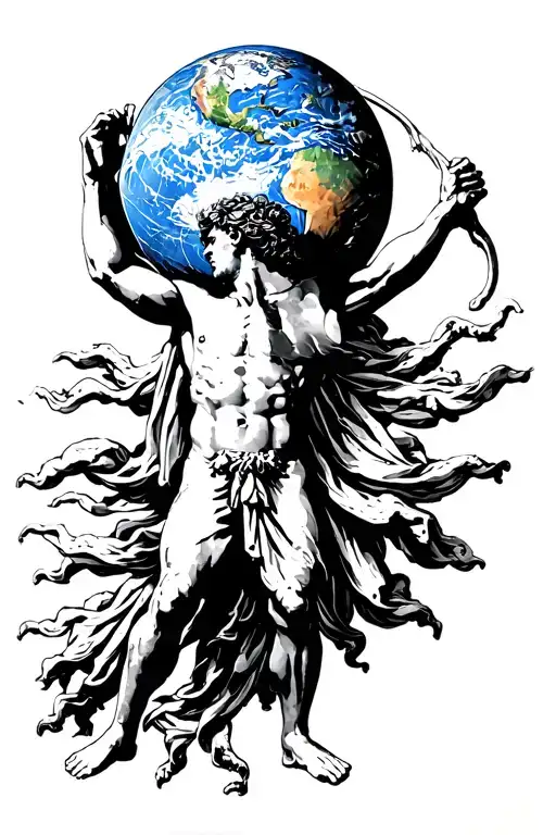 Greek mythology. Atlas holding up the world.  tattoo design idea