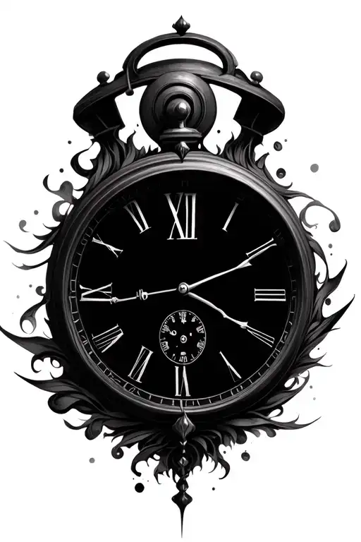 clock face tattoo design idea