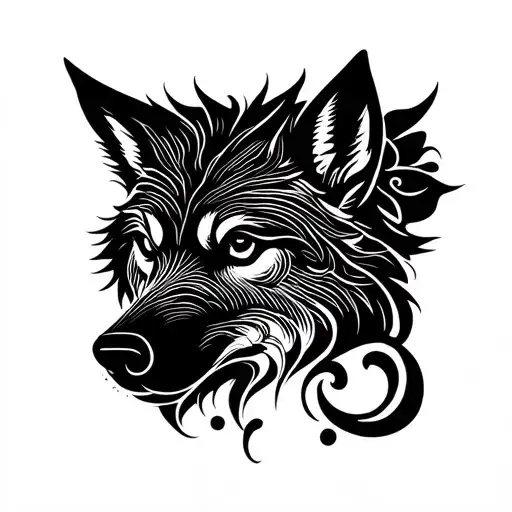 masculine energy and symbolisms of spirituality, nature, wolf, sadhguru tattoo design idea