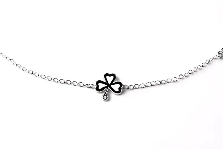 anklet chain with shamrock charm bracelet tattoo design idea