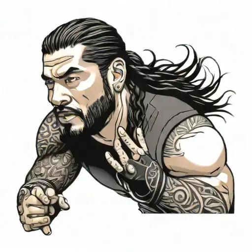 roman reigns hand tattoo design idea