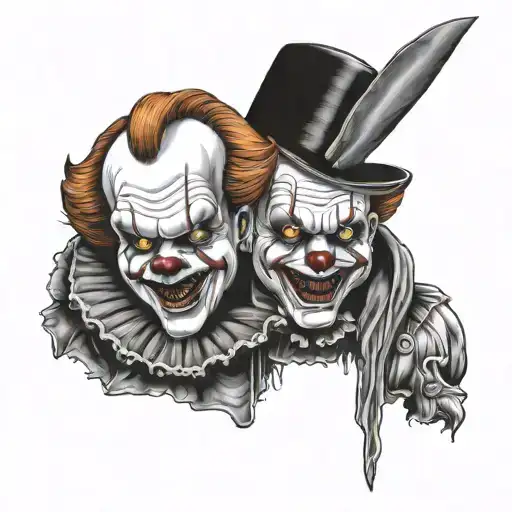 pennywise, chucky, terrifier, jigsaw tattoo design idea
