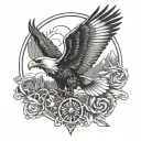 destiny + eagle+ karma + travel tattoo design idea