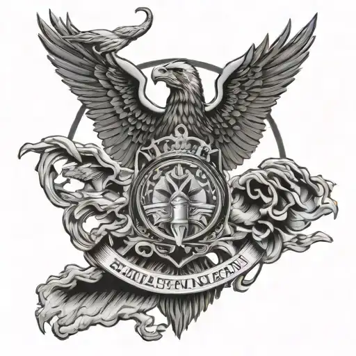 australian army rising sun rising combined with the new south wales police force eagle tattoo design idea