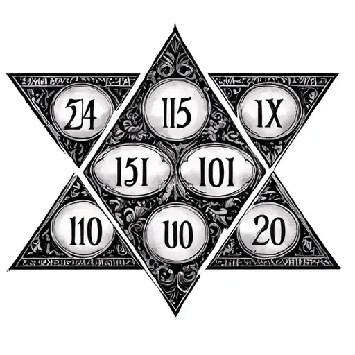 3 children's dates of birth in Roman numerals arranged in a triangle. no images just numerals. tattoo design idea
