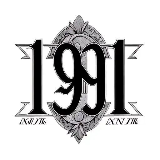 1991 Roman Numerals tattoo design idea