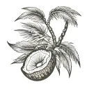 coconut tree branch tattoo design idea