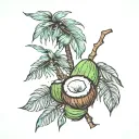 coconut tree branch tattoo design idea