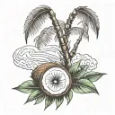 coconut tree branch tattoo design idea