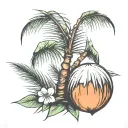 coconut tree branch tattoo design idea