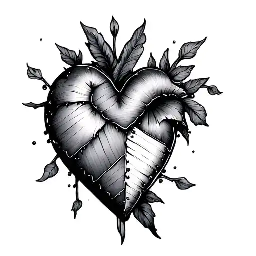 Patchwork Heart tattoo design idea