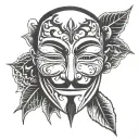 v for vendetta mask tattoo design idea