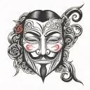 v for vendetta mask tattoo design idea