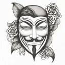 v for vendetta mask tattoo design idea