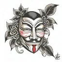 v for vendetta mask tattoo design idea