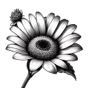 Marguerite without stem tattoo design idea