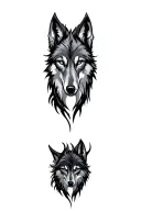 wolf head tattoo design idea