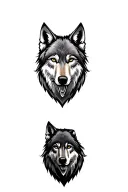 wolf head tattoo design idea
