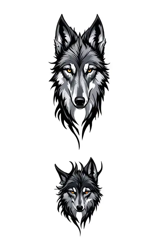 wolf head tattoo design idea