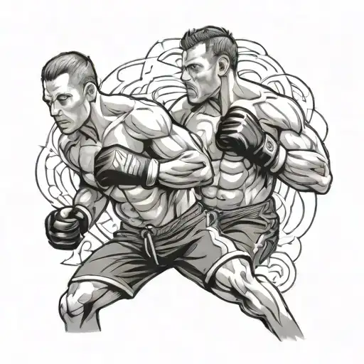 mma fighters tattoo design idea
