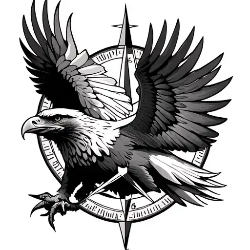 Eagle Compass tattoo design idea