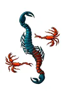 Scorpio and cancer constellations intertwined representing soulmates and love also including a scorpion and a crab  tattoo design idea