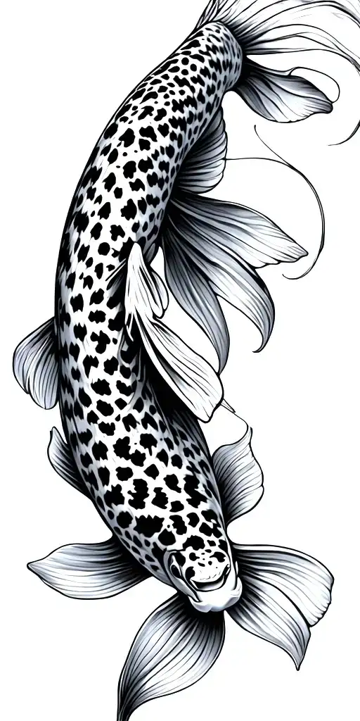 Cheetah Print and koi fish tattoo design idea