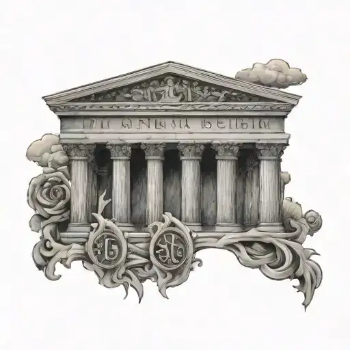 roman pillars with "se vis pacem para bellum" and roman numeral "4-1-2024" tattoo design idea