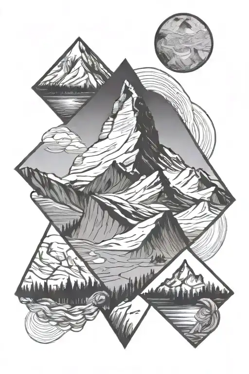 matterhorn mountain tattoo design idea