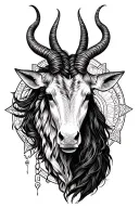 Capricorn and Taurus zodiac symbol tattoo design idea