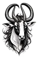 Capricorn and Taurus zodiac symbol tattoo design idea