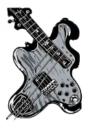bass guitar neck tattoo design idea
