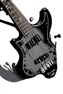 bass guitar neck tattoo design idea