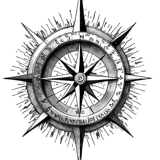 compass celebrating my wife Erin and our daughters Sabrina and Gwenivere tattoo design idea