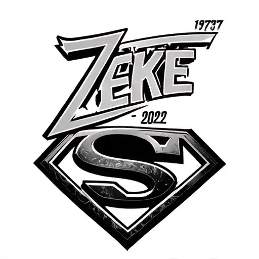 "Zeke 1977 -2022" superman symbol tattoo design idea