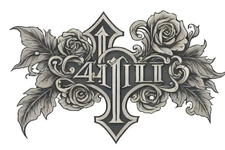roman numeral for 4:11 tattoo design idea