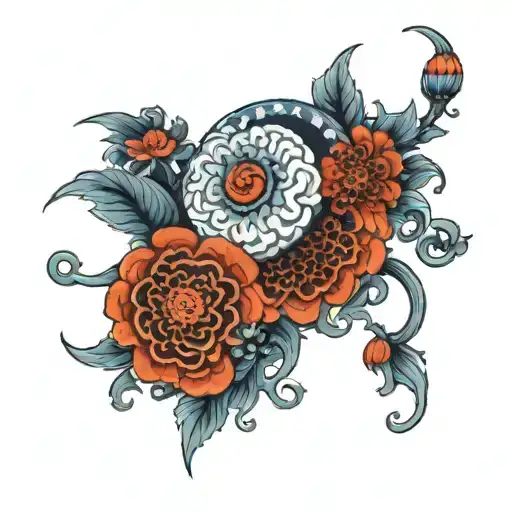 arm sleeve in the style of blue and white chinese porcelain with a fibonacci spiral tattoo design idea