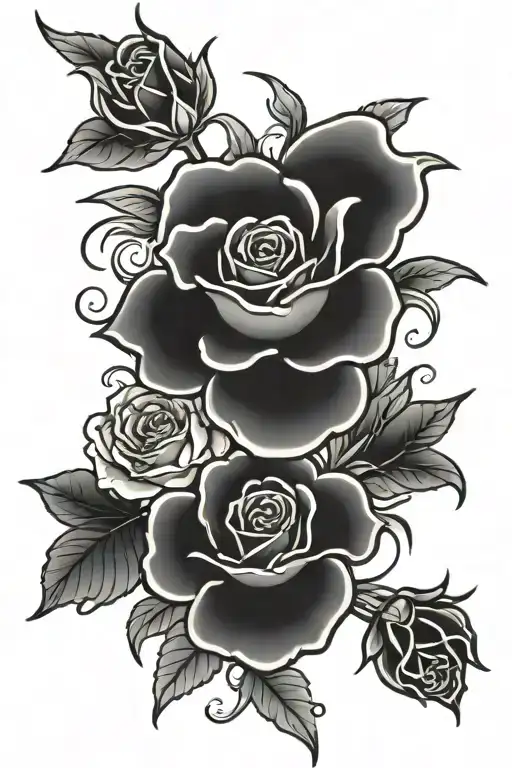burning rose tattoo design idea