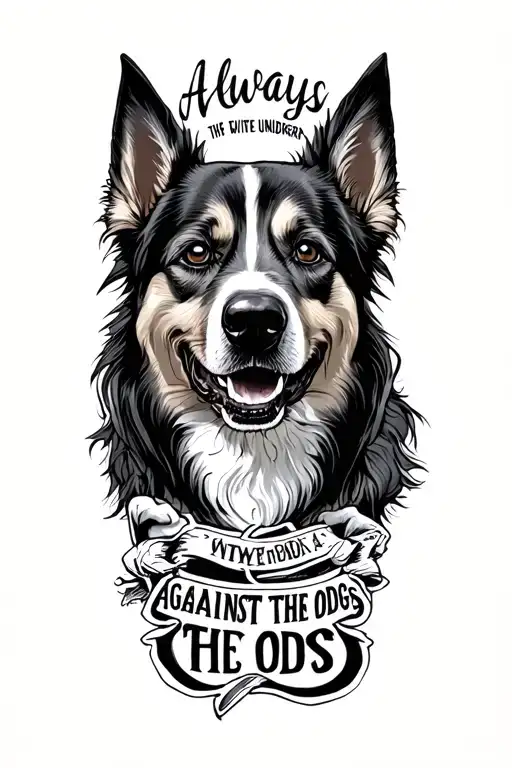 always against the odds one with the underdogs tattoo design idea