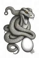 Snake eating egg tattoo design idea