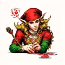 elf playing blackjack tattoo design idea